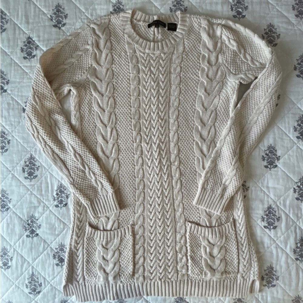 Jeanne Pierre Cream cable knit sweater